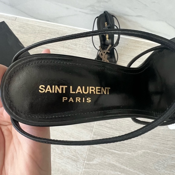 YSL Yves Saint Laurent Cassandra Medallion Stiletto Sandals Heels - Picture 6 of 8